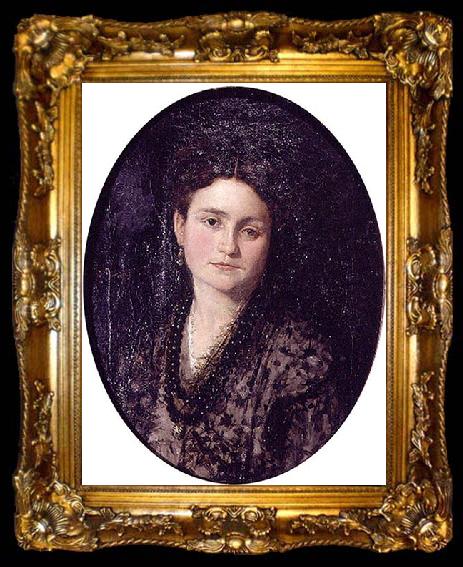 framed  Ignacio Pinazo Camarlench Portrait of Teresa Martinez, ta009-2